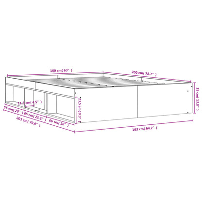 Bettgestell Weiß 160x200 cm