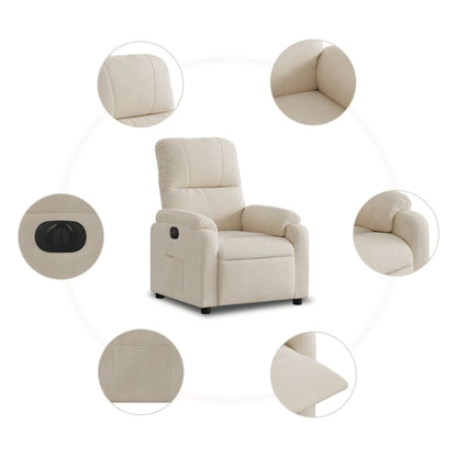 Relaxsessel Elektrisch Beige Mikrofasergewebe