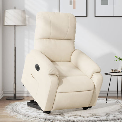 Relaxsessel mit Aufstehhilfe Elektrisch Beige Mikrofasergewebe