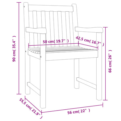 Gartenstühle 8 Stk. 56x55,5x90 cm Massivholz Akazie