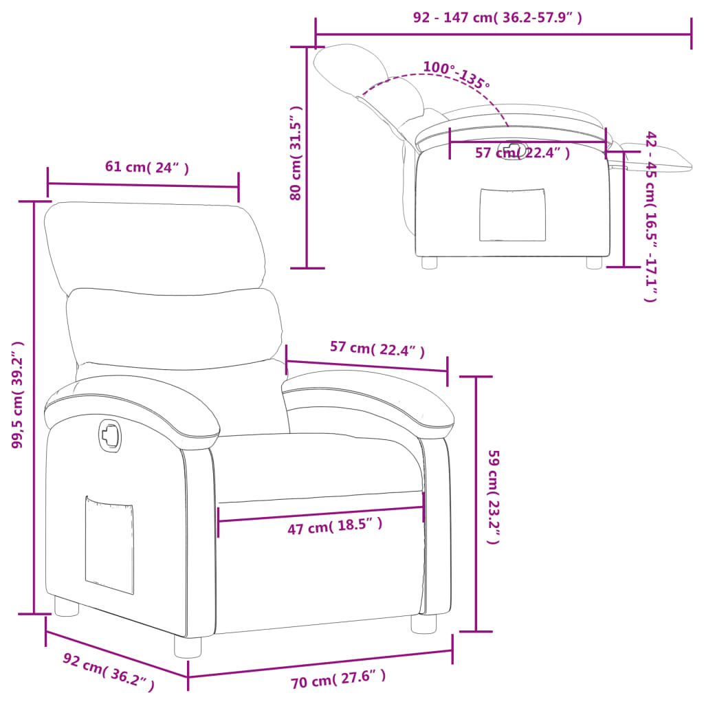 Relaxsessel Braun Stoff