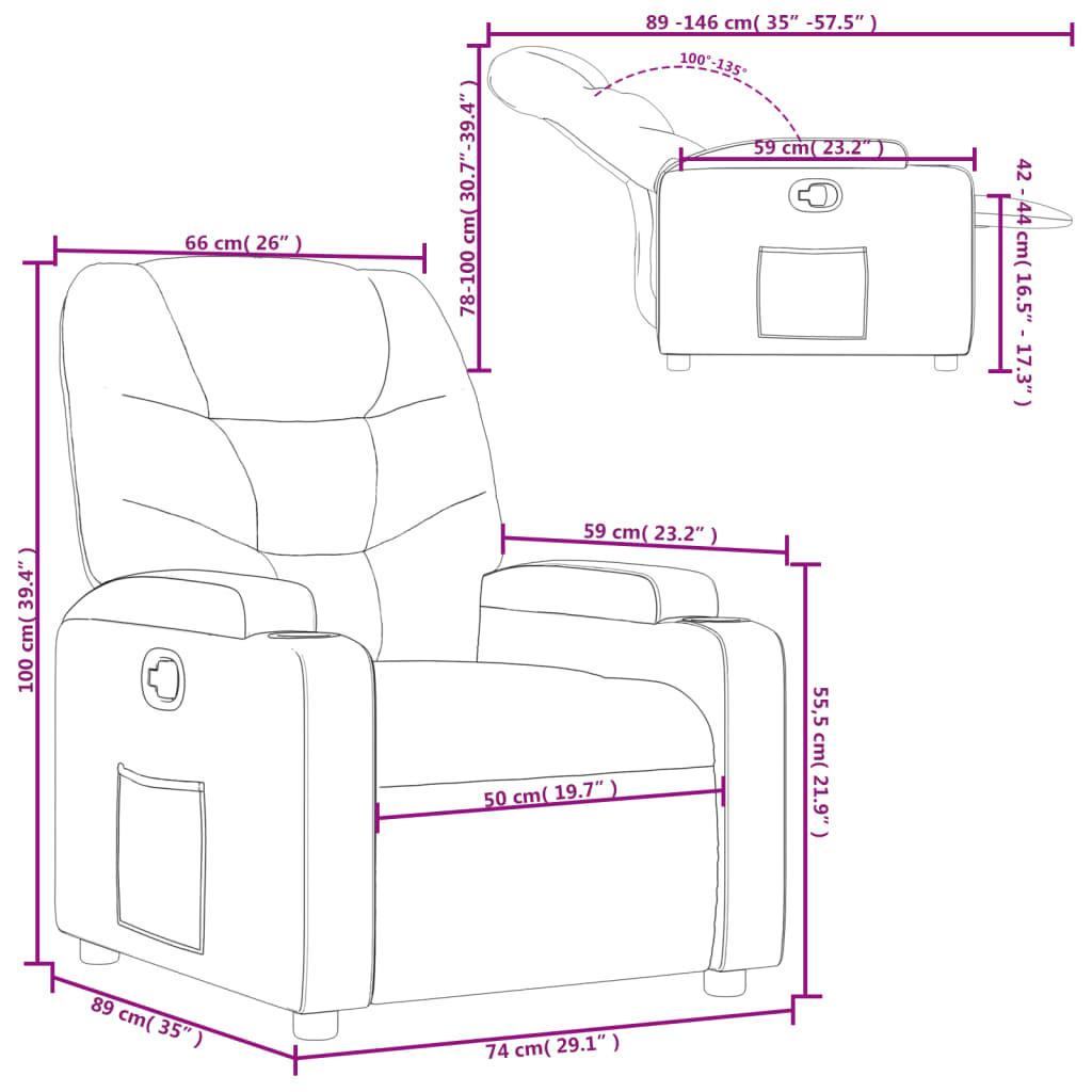 Relaxsessel Braun Stoff