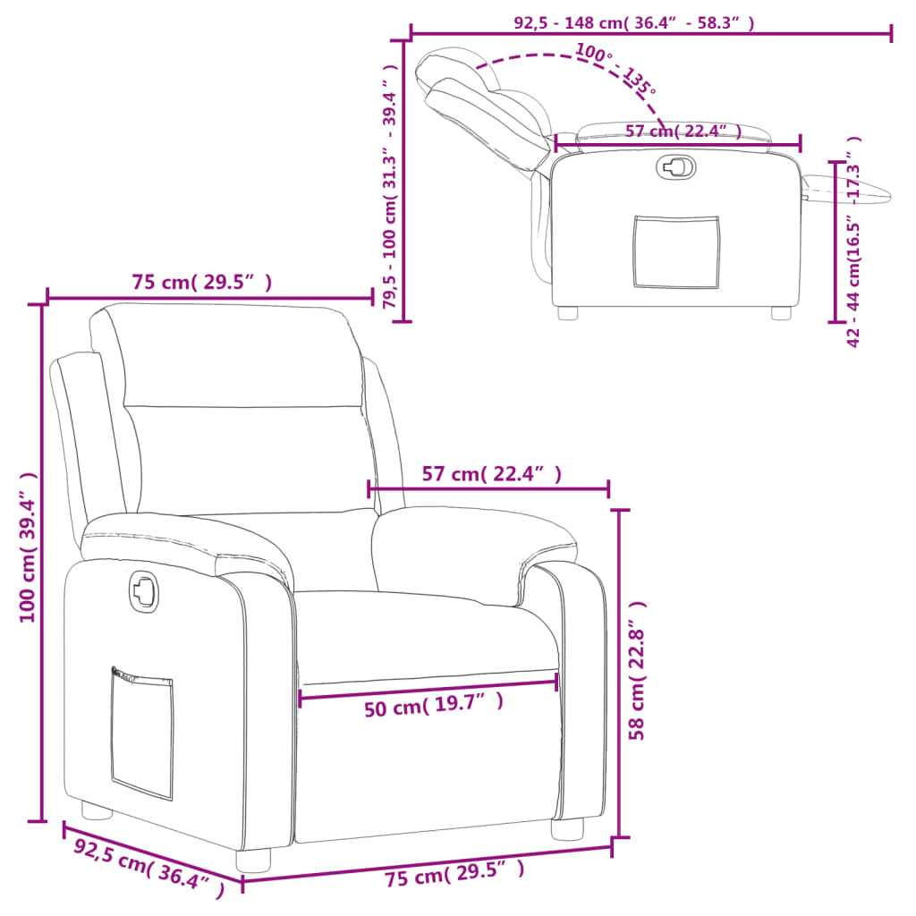 Relaxsessel Braun Stoff