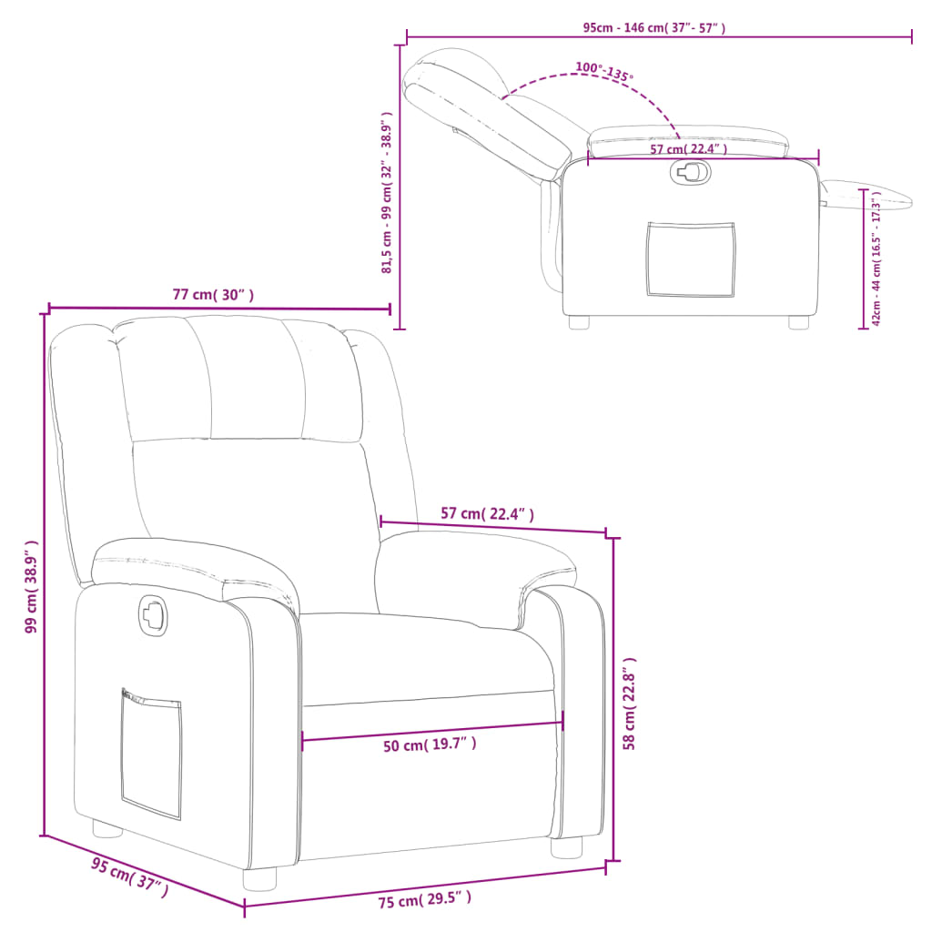 Relaxsessel Braun Stoff