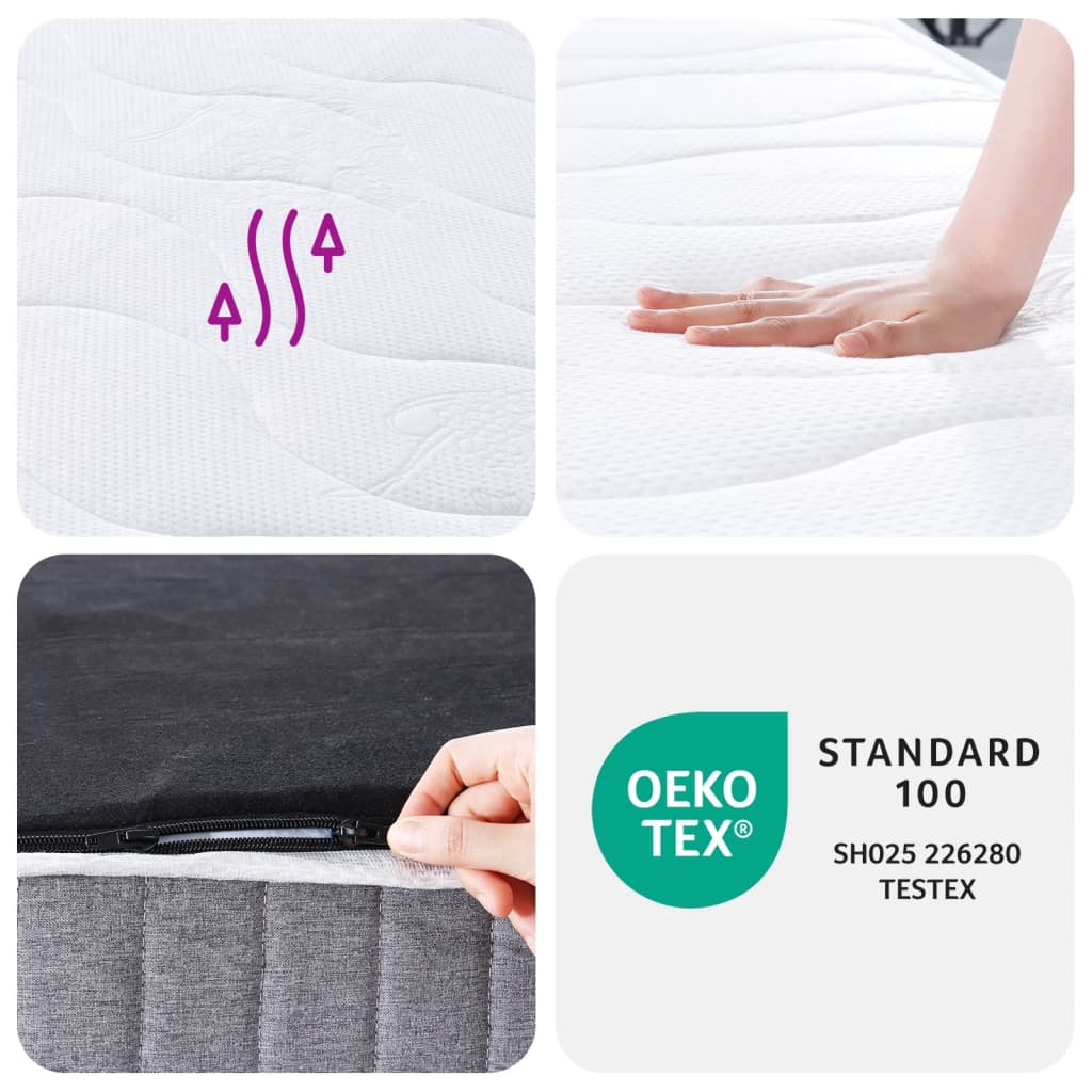 Pocket spring mattress medium 90x200 cm