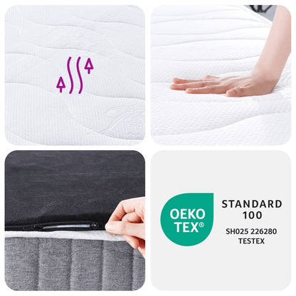 Pocket spring mattress medium 100x200 cm