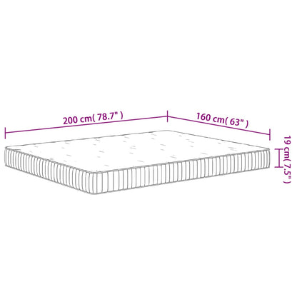 Pocket spring mattress medium 160x200 cm