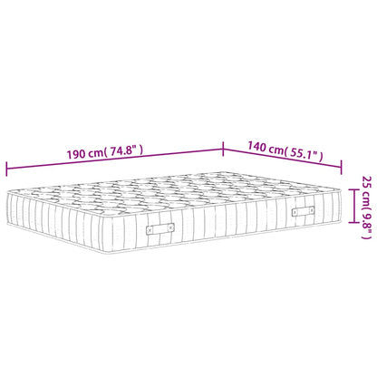 Pocket spring mattress medium firm 140x190 cm