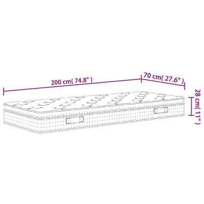 Pocket spring mattress Medium Plus 70x200 cm