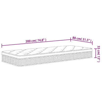 Pocket spring mattress Medium Plus 80x200 cm