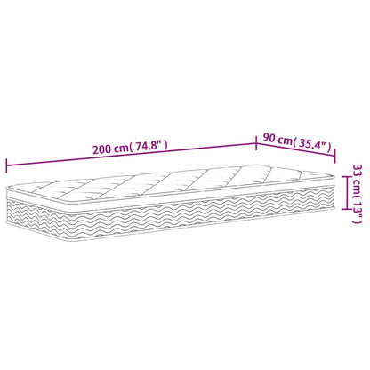 Pocket spring mattress Medium Plus 90x200 cm