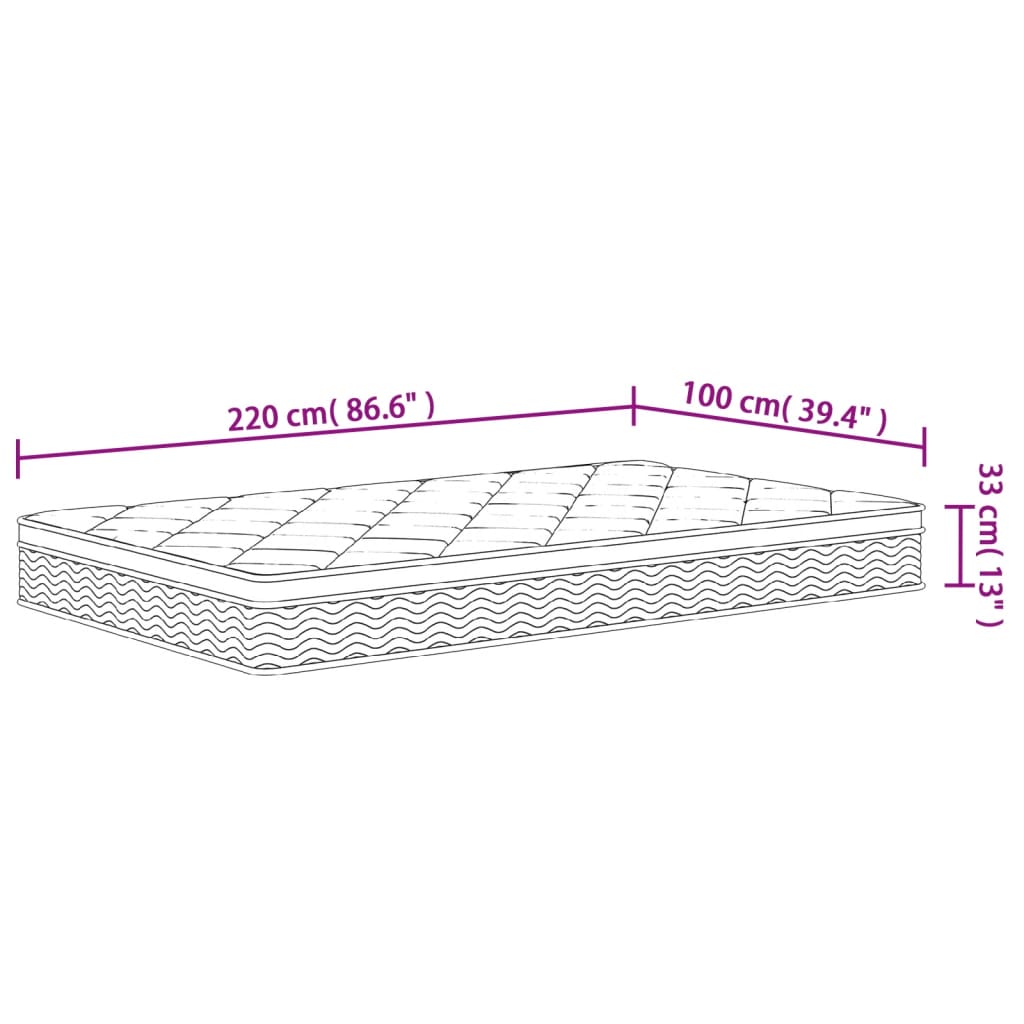 Matratze Taschenfederkern Medium Plus 100x220 cm