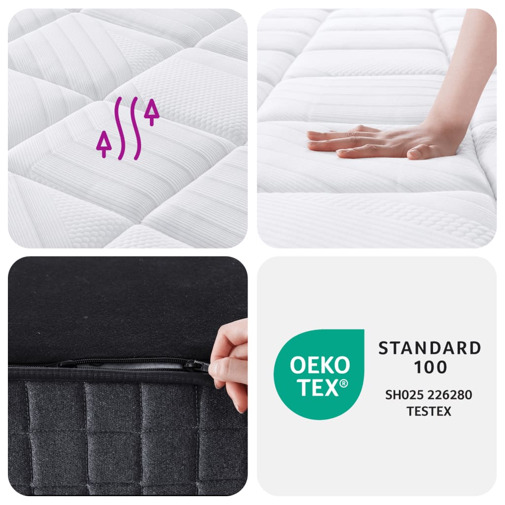 Pocket spring mattress medium firm 90x190 cm