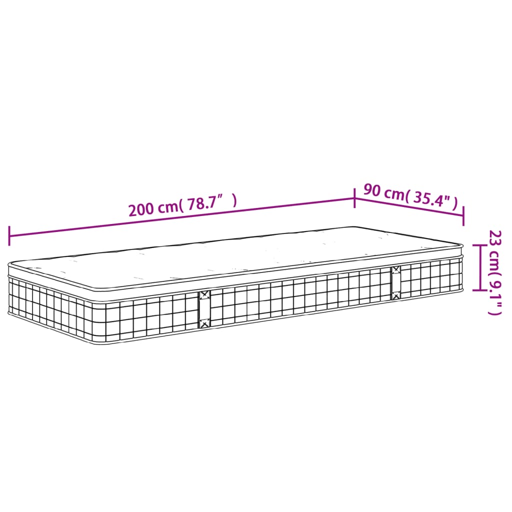 Bonnell spring mattress medium 90x200 cm