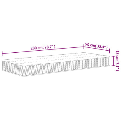 Bonnell spring mattress medium 90x200 cm