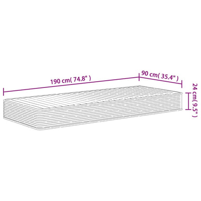 Mattress foam medium soft 90x190 cm