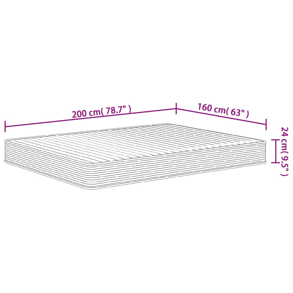 Mattress foam medium soft 160x200 cm