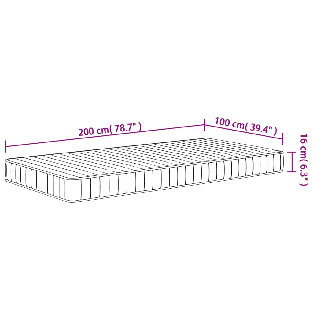 Madrac od pjene srednje mekan 100x200 cm