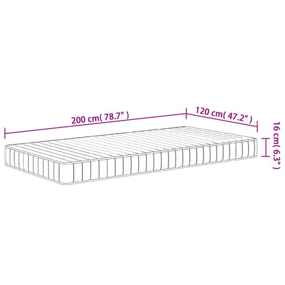 Mattress foam medium soft 120x200 cm