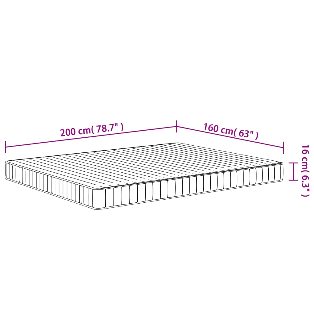 Matratze Schaumstoff Mittelweich 160x200 cm