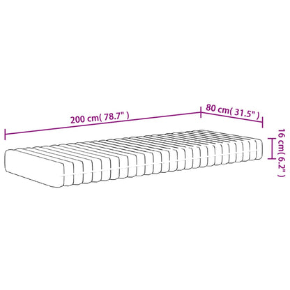 Mattress foam medium soft 80x200 cm