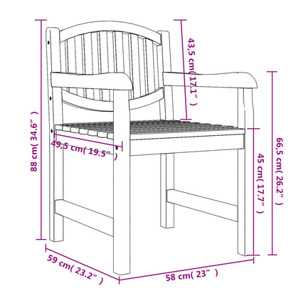 Gartenstühle 6 Stk. 58x59x88 cm Massivholz Teak