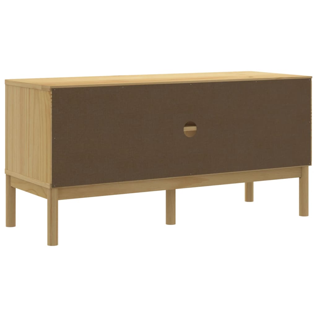 TV-Schrank FLORO Wachsbraun 114x43x55 cm Massivholz Kiefer