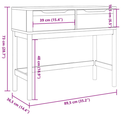 Konsolentisch FLORO Wachsbraun 89,5x36,5x73cm Massivholz Kiefer