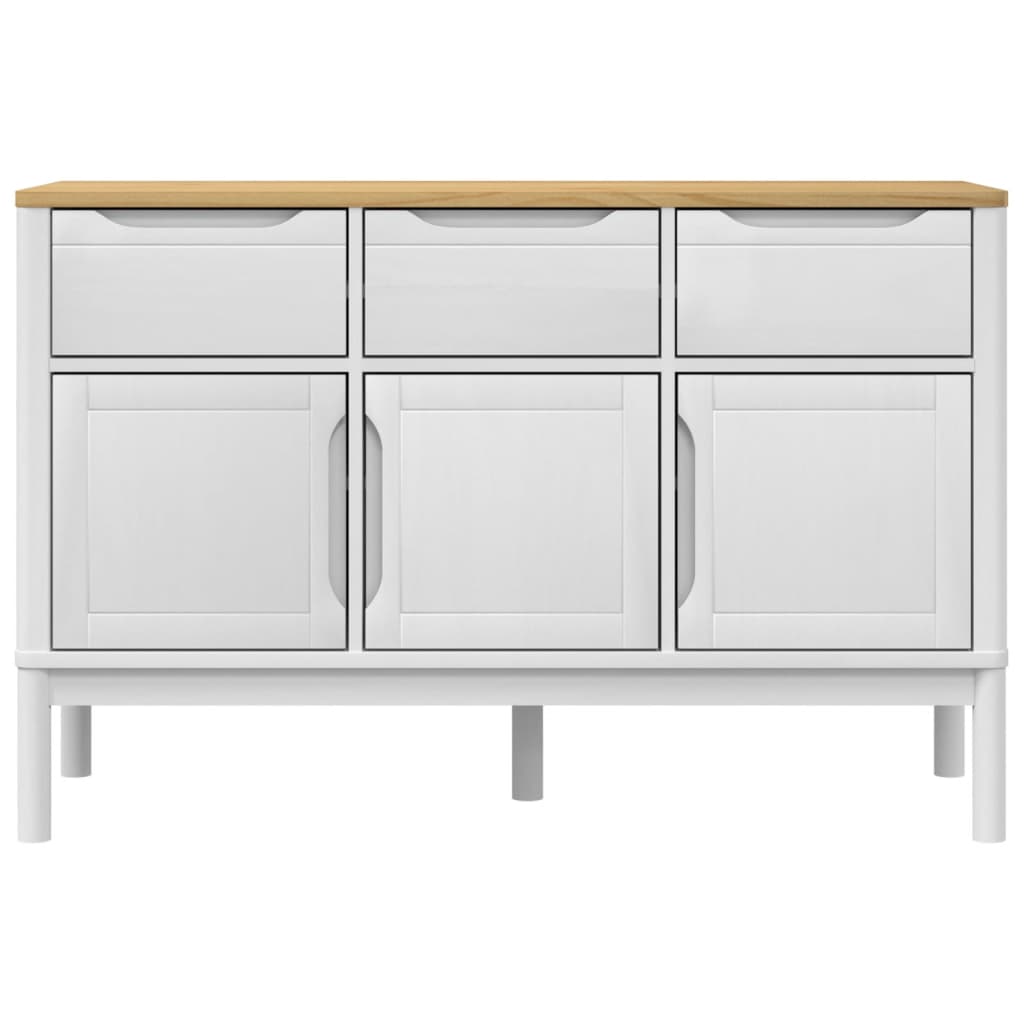 Sideboard FLORO Weiß 114x43x74 cm Massivholz Kiefer