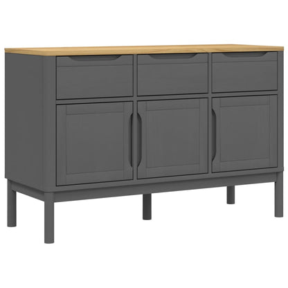 Sideboard FLORO Grau 114x43x74 cm Massivholz Kiefer