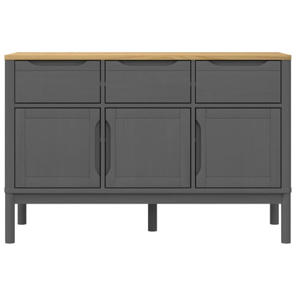 Sideboard FLORO Grau 114x43x74 cm Massivholz Kiefer