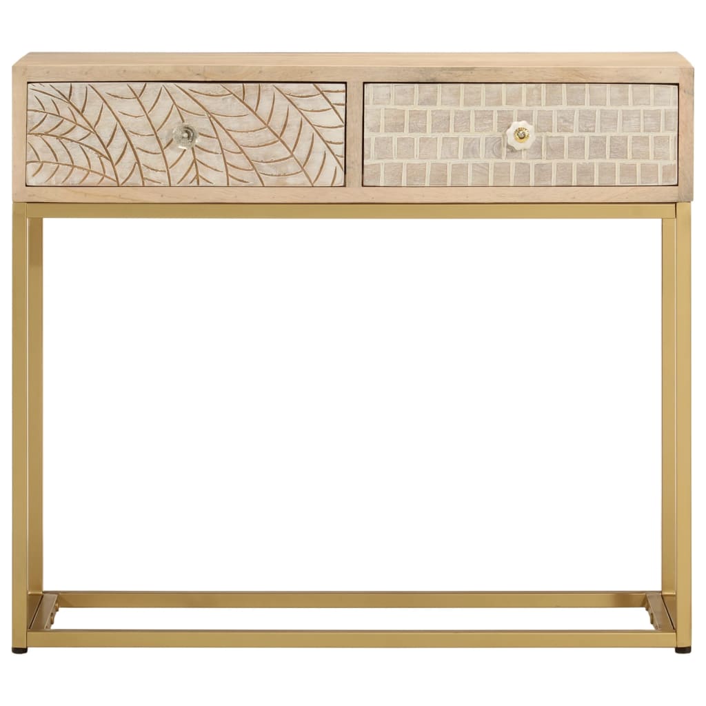 Konsolentisch 90x30x76 cm Massivholz Mango und Eisen