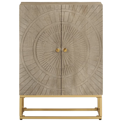 Sideboard 55x30x76 cm Massivholz Mango und Eisen