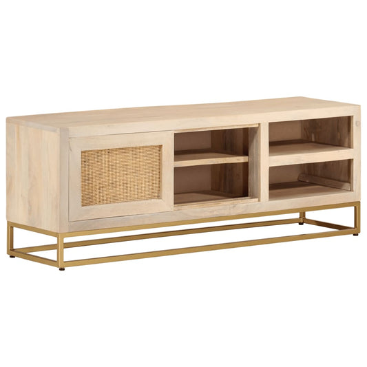 TV-Schrank 110x30x40 cm Massivholz Mango und Eisen