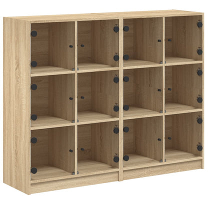 Bücherregal mit Türen Sonoma-Eiche 136x37x109 cm Holzwerkstoff