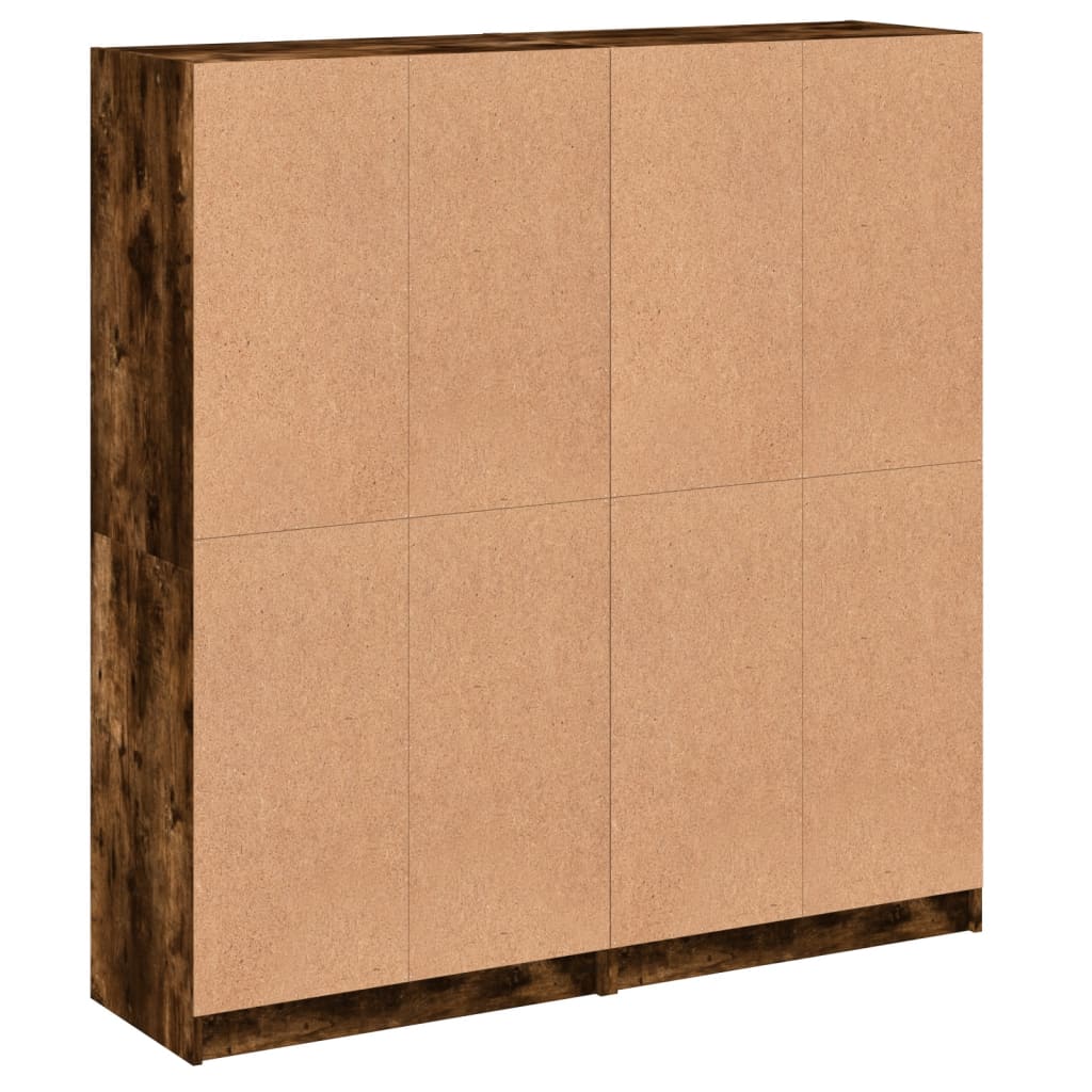 Bücherschrank mit Türen Räuchereiche 136x37x142cm Holzwerkstoff