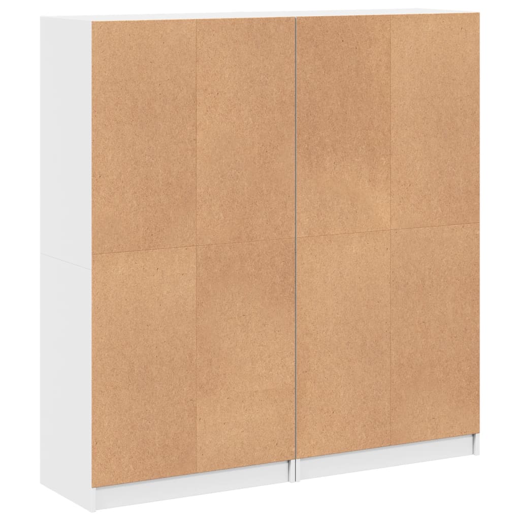 Bücherschrank mit Türen Weiß 136x37x142 cm Holzwerkstoff