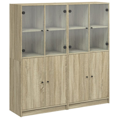 Bücherschrank mit Türen Sonoma-Eiche 136x37x142cm Holzwerkstoff