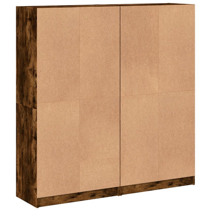 Bücherschrank mit Türen Räuchereiche 136x37x142cm Holzwerkstoff