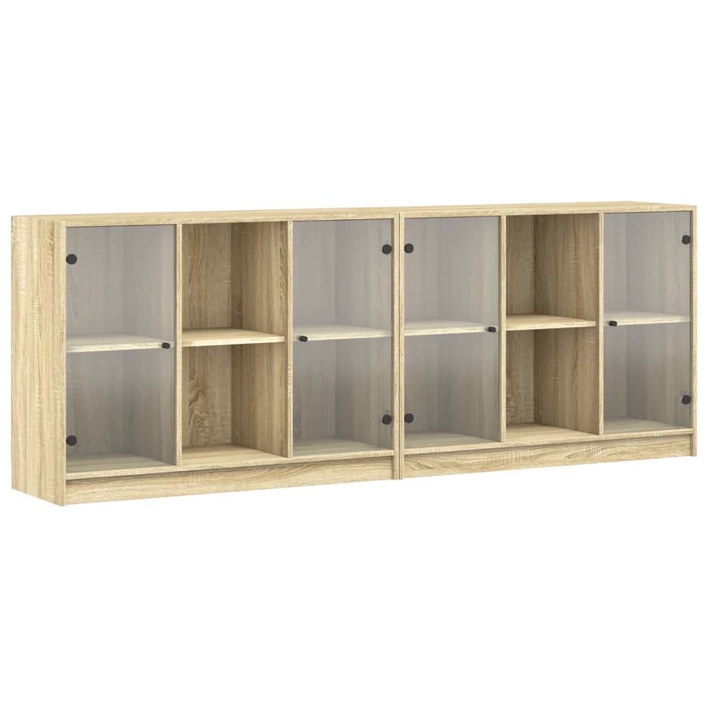 Bücherschrank mit Türen Sonoma-Eiche 204x37x75 cm Holzwerkstoff