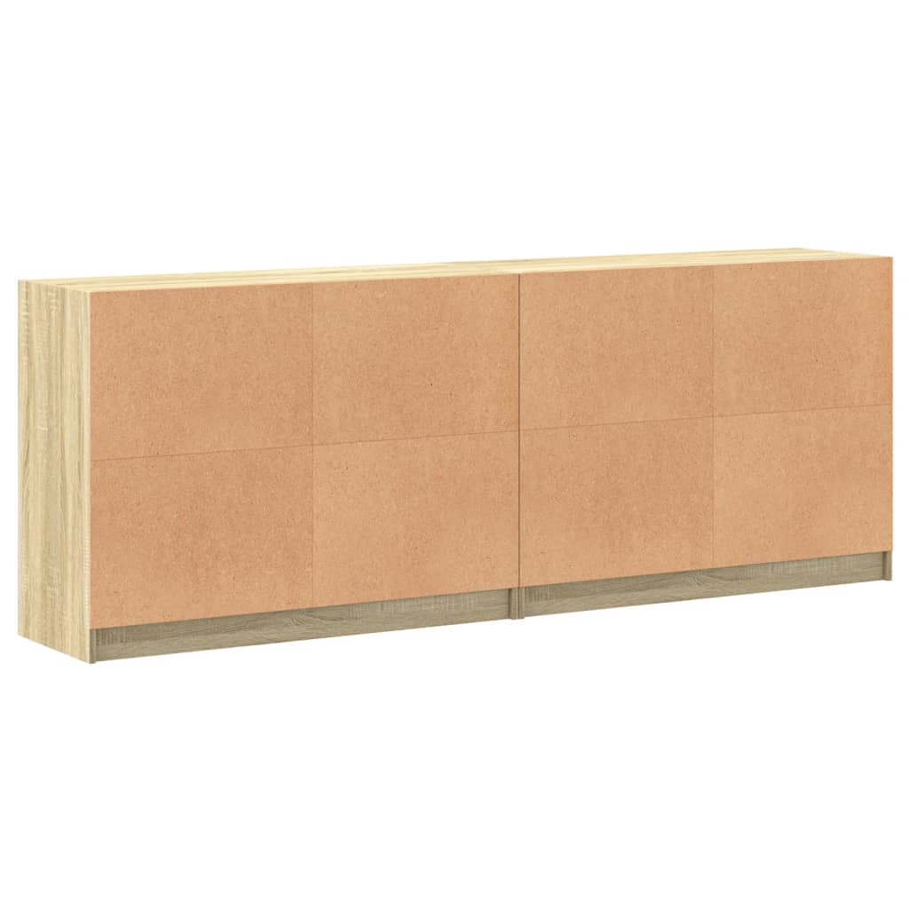 Bücherschrank mit Türen Sonoma-Eiche 204x37x75 cm Holzwerkstoff