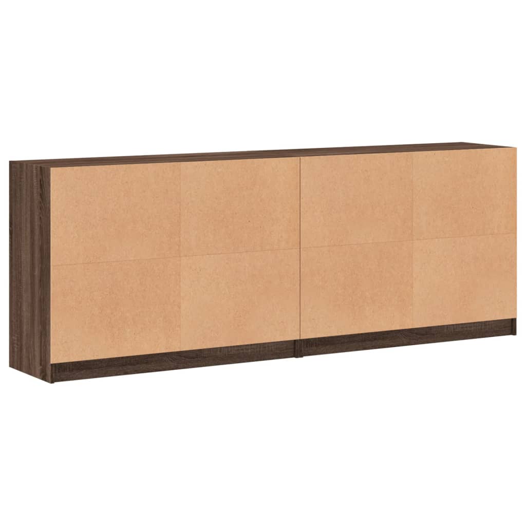 Bücherschrank mit Türen Braun Eichen-Optik 204x37x75 cm