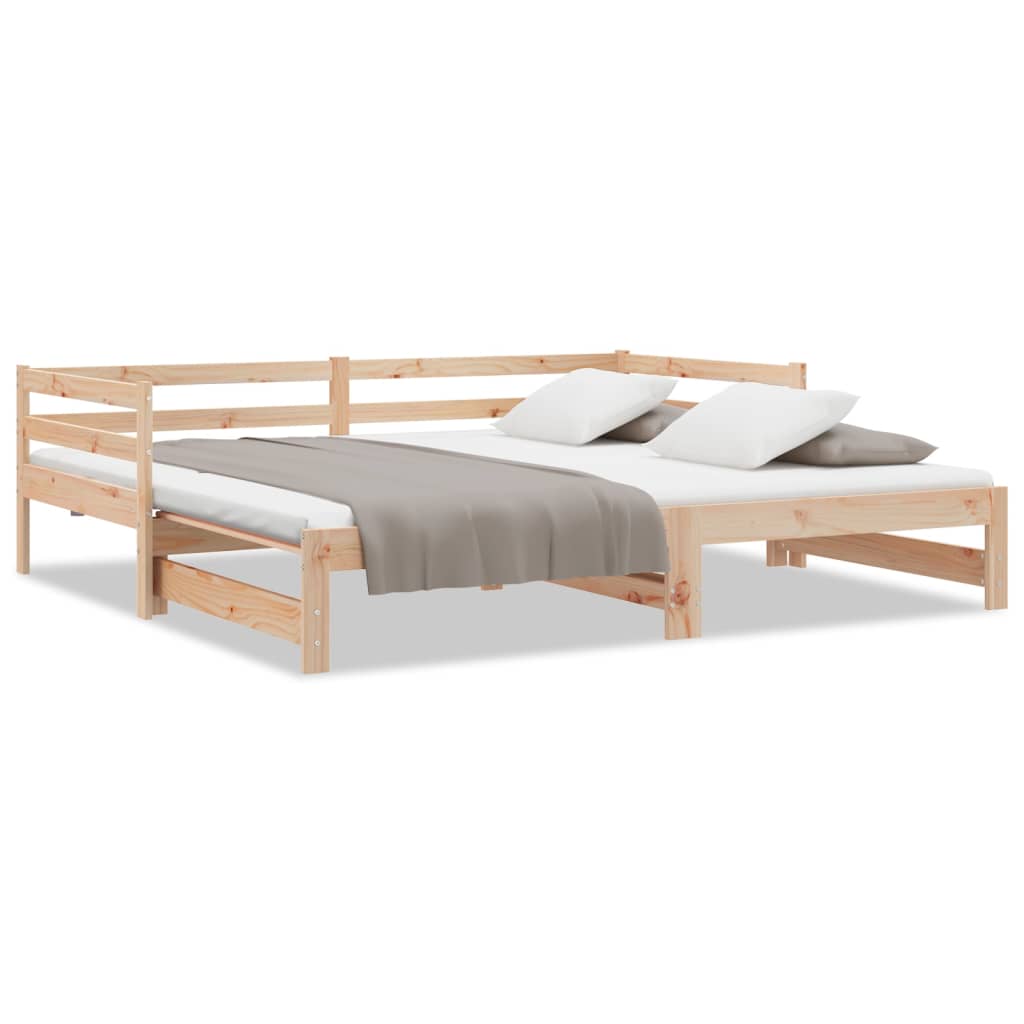 Daybed extendable white 80x200 cm solid pine