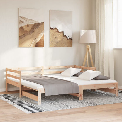 Daybed extendable white 80x200 cm solid pine