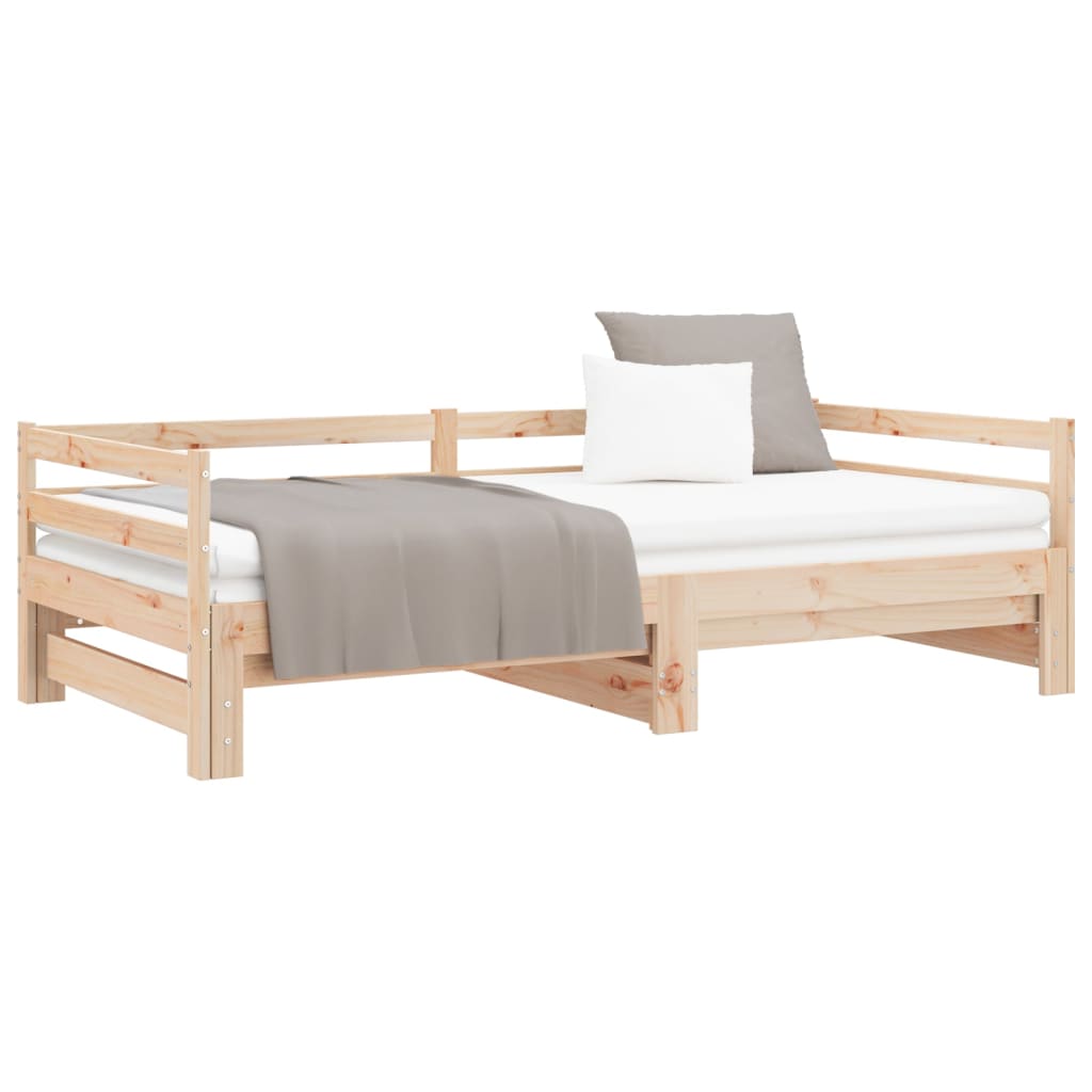 Daybed extendable white 80x200 cm solid pine