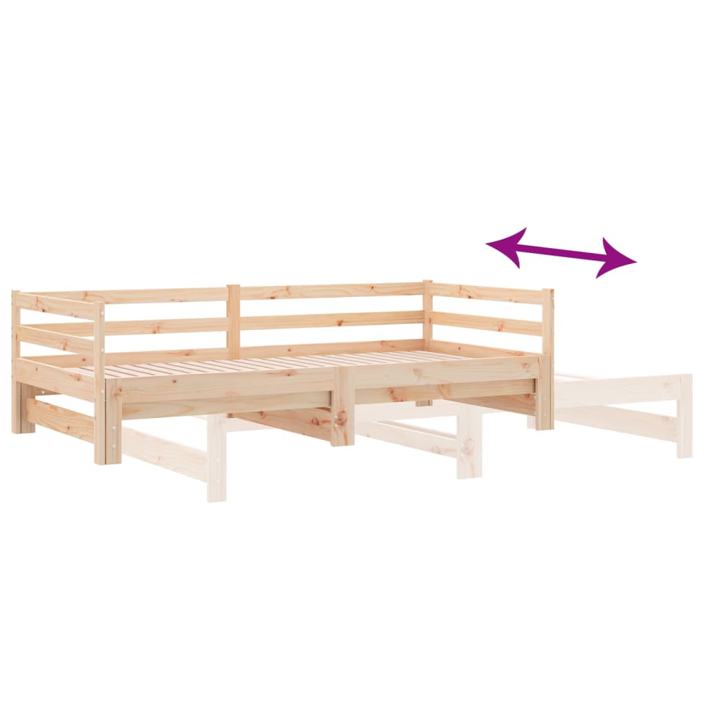 Daybed extendable white 80x200 cm solid pine