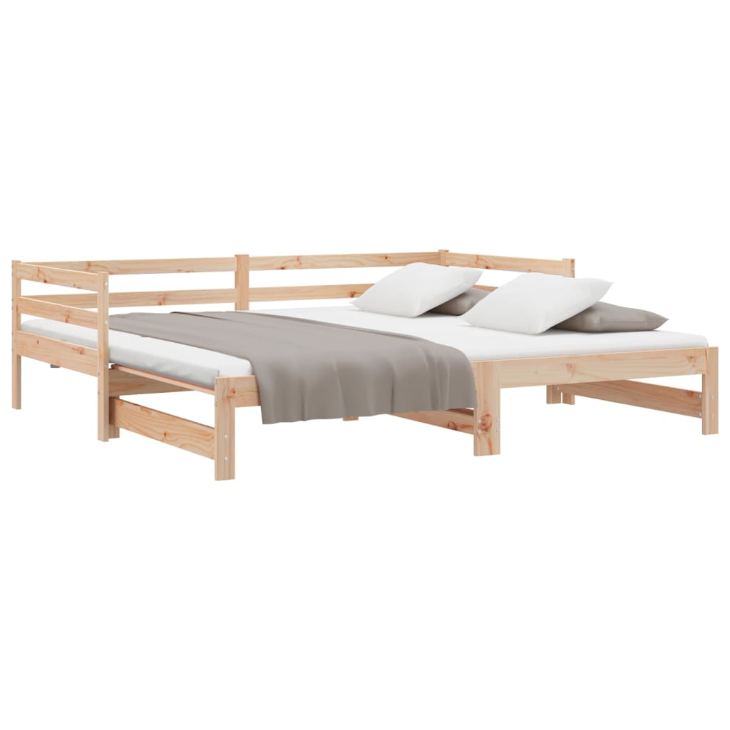 Daybed extendable white 80x200 cm solid pine