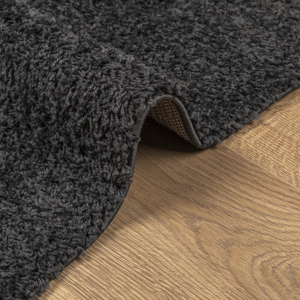 Teppich Shaggy Hochflor Modern Anthrazit 240x240 cm