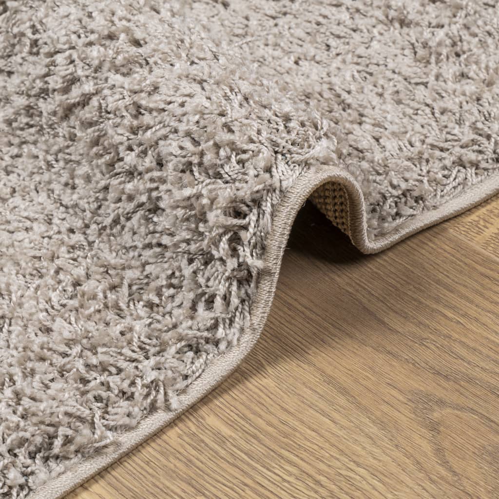 Teppich Shaggy Hochflor Modern Beige 300x400 cm