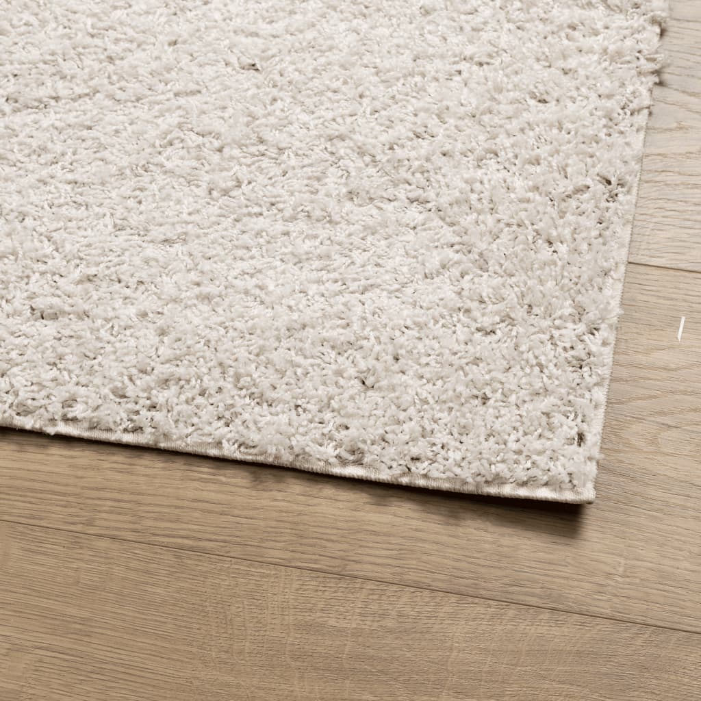 Teppich Shaggy Hochflor Modern Creme 240x240 cm